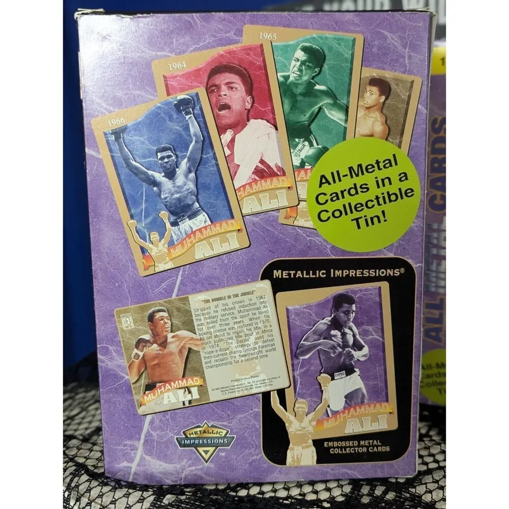Muhammad Ali Metallic Impressions Embossed Metal Card Set w/ Tin | NIB | 1995 - Picture 4 of 16